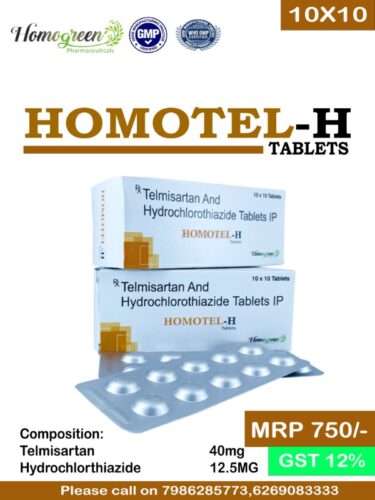 Homotel-H - formulated with Telmisartan & Hydrochlorothiazide Tablets IP | Provided by Homegreen Pharmaceuticals